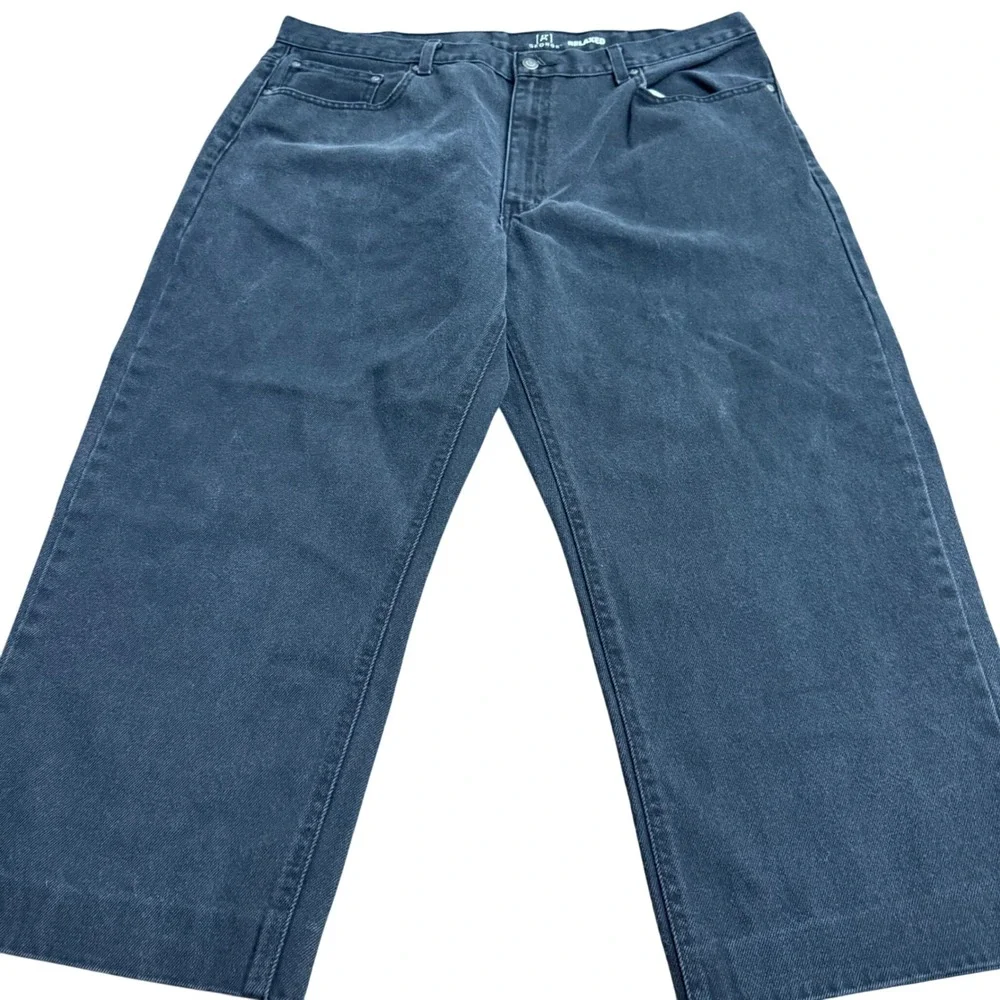 George Mens Black‎ Relaxed Fit Jeans 40x30 (40x25) Cotton Denim